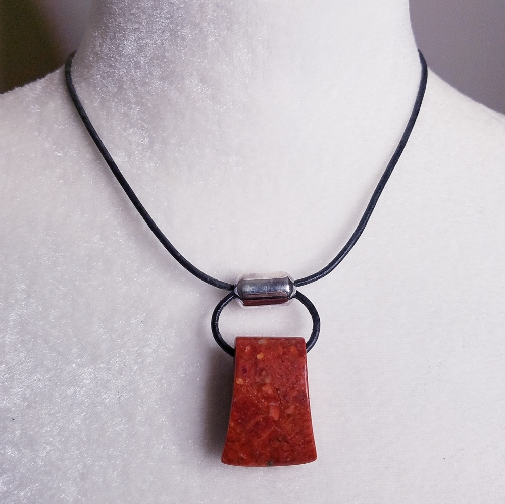 Silpada N0965 Necklace Sponge Coral Cardinal Rule
